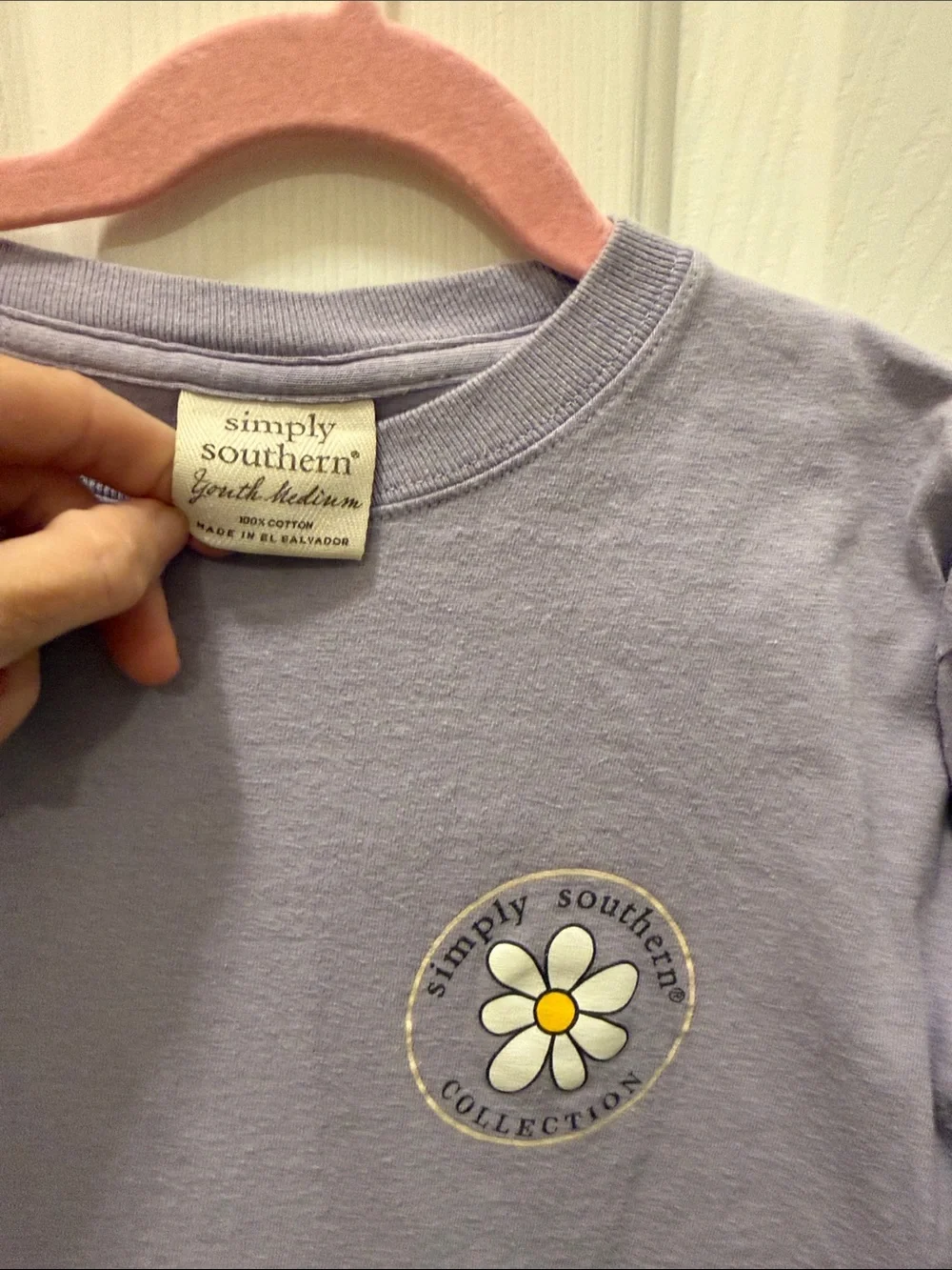 Simply Southern Navy Long-Sleeve Tee with Pink Logo